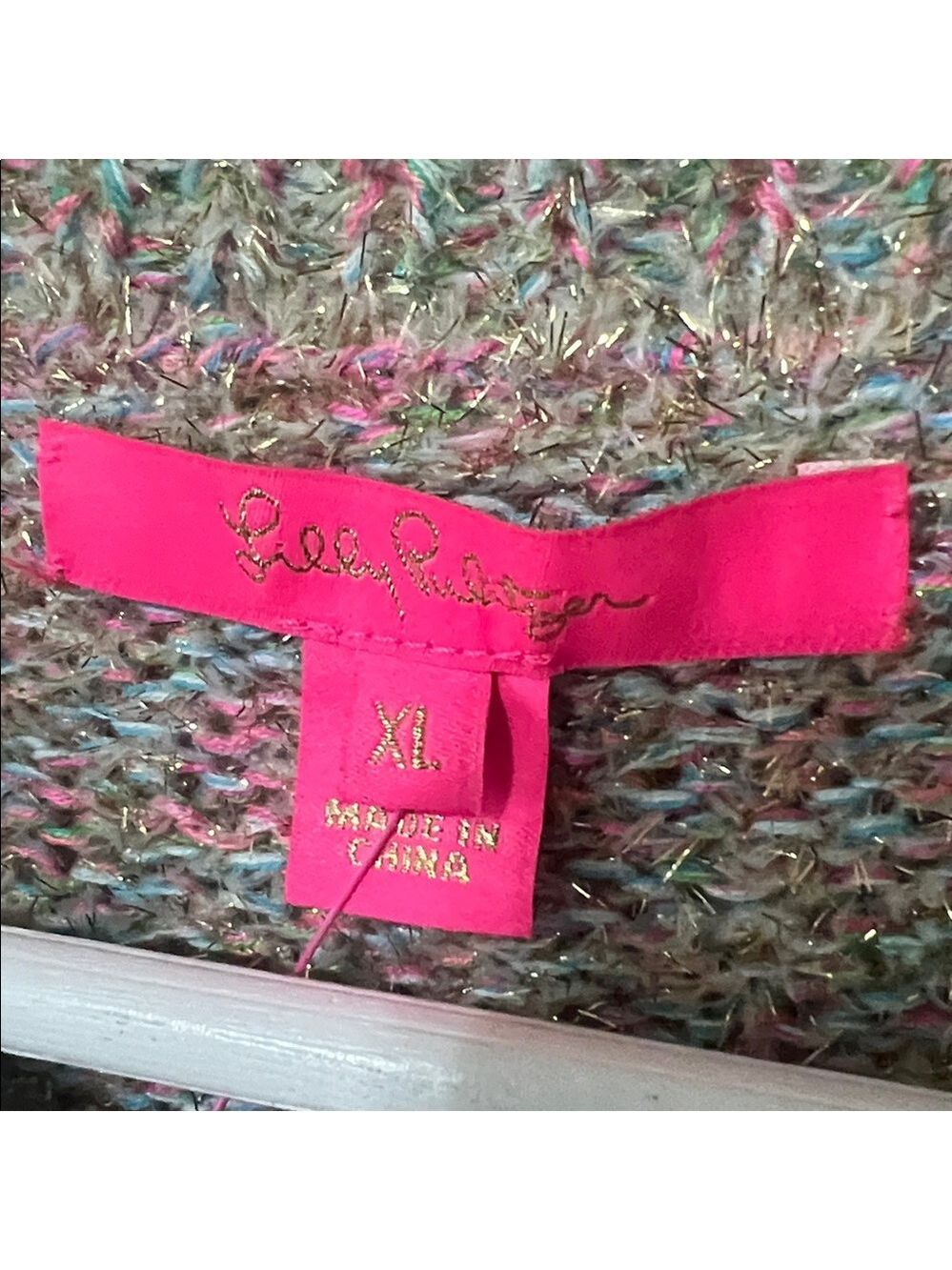 Lilly Pulitzer Gliana Sweater. Pastels with gold thread. NWT. XL - Picture 2 of 9